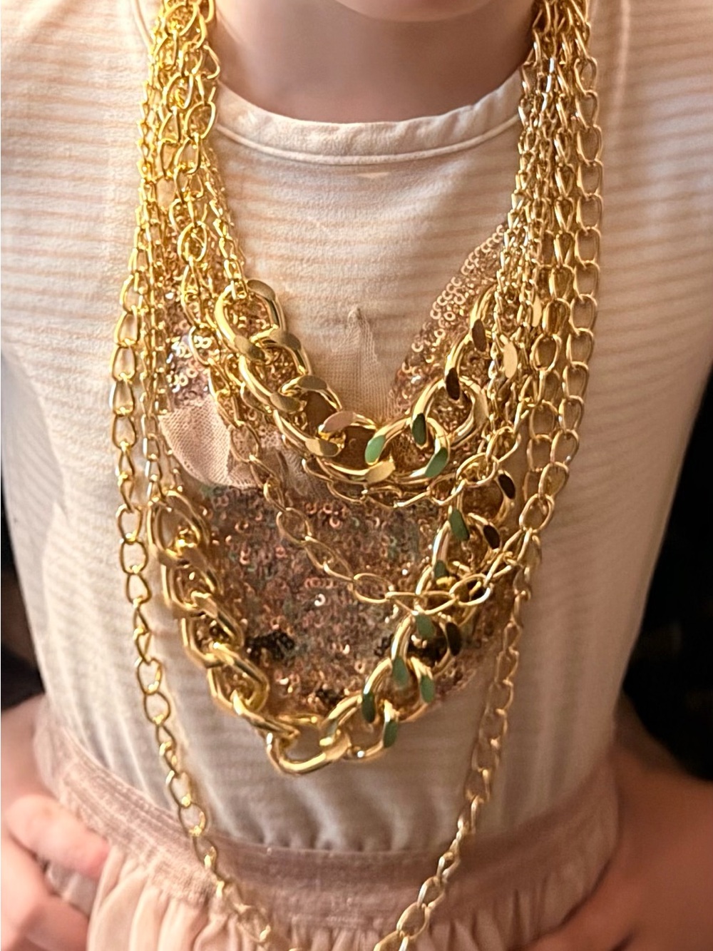Gold Layered Statement Necklace - Women Jewelry